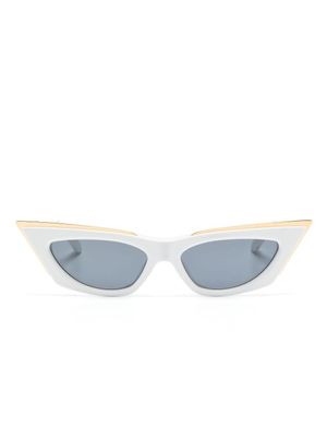 VALENTINO GARAVANI EYEWEAR lunettes de soleil à monture papillon - Blanc
