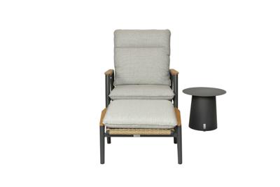 Qopps loungestoel met voetenbank en Okios koffietafel