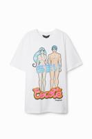 Loose fit katoenen T-shirt - WHITE - M - thumbnail