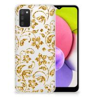 Samsung Galaxy A03S | TPU Case | Gouden Bloemen