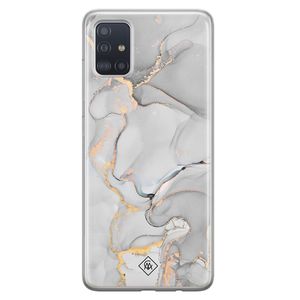 Samsung Galaxy A71 siliconen hoesje - Grijs marmer