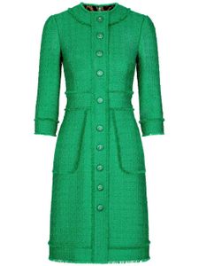 Dolce & Gabbana robe boutonnée à col rond - Vert