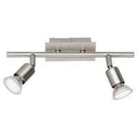 LED Plafondspot 2-Lichts - GU10 - 6W Warm Wit 3000K - Mat Nikkel
