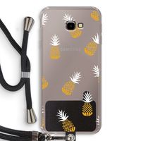 Ananasjes: Samsung Galaxy J4 Plus Transparant Hoesje met koord