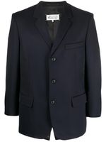 Maison Margiela blazer en laine à simple boutonnage - Bleu - thumbnail