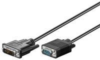 Microconnect DVI-I 12+5 - VGA 1m Zwart