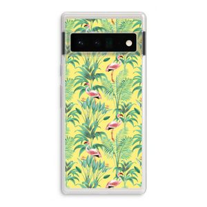 Flamingo party: Google Pixel 6 Pro Transparant Hoesje
