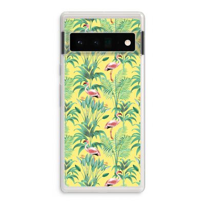 Flamingo party: Google Pixel 6 Pro Transparant Hoesje