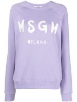 MSGM sweat en coton à logo imprimé - Violet