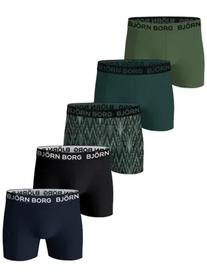 Bjorn Borg 5-Pack jongens boxershorts - Cotton Stretch - 128 - Groen - Onderbroek - Ondergoed - 128 - Onderbroek - Ondergoed