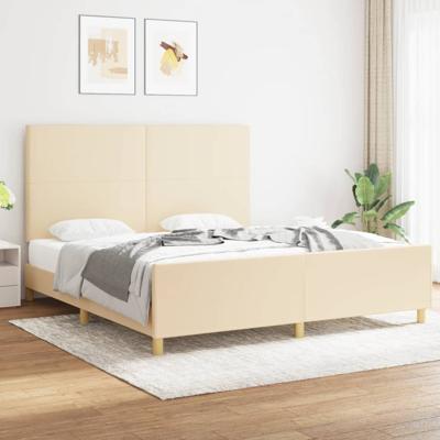 Bedframe zonder matras stof crèmekleurig 180x200 cm