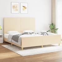 Bedframe zonder matras stof crèmekleurig 180x200 cm