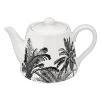 Secret de Gourmet Theepot Botanic - Keramiek - wit met print - 800 ml - 13 x 20 cm