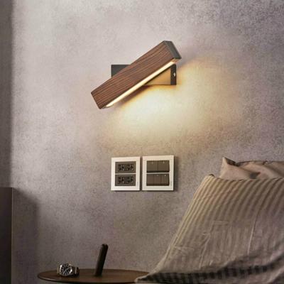 Eenvoudige Rotatable bed slaapkamer muur lamp warm nachtlampje grootte: 31cm (walnoot)