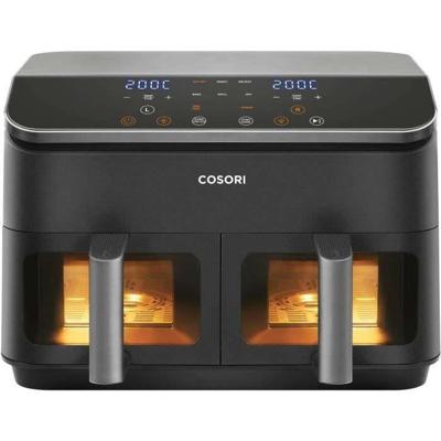 COSORI Olievrije Friteuse - Dual Basket Chef Edition - 8,5L Capaciteit - 2 Manden - 8 Programma's - 1750W - Zwart