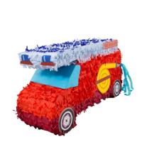 Pinata rode brandweerwagen - 18 x 52 x 30 cm - rood - auto