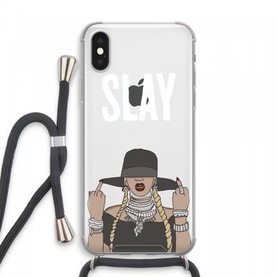 Slay All Day: iPhone XS Max Transparant Hoesje met koord
