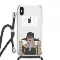 Slay All Day: iPhone XS Max Transparant Hoesje met koord