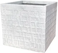 Terraliet bloempot Kubus Stockholm wit - H29 cm