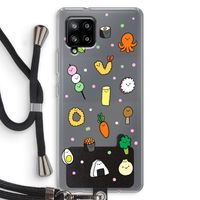 Happy bento friends: Samsung Galaxy A42 5G Transparant Hoesje met koord