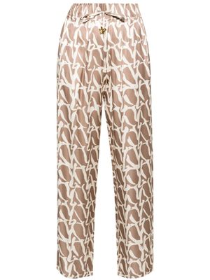 AERON pantalon Aurora à motif monogrammé - Marron