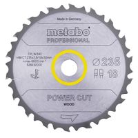 Metabo Accessoires Cirkelzaagblad | "Power Cut Professional" | Ø235x30mm | Z18 FZ/FA 10° - 628492000
