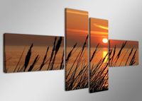 Schilderij - Duinen/Sunset, Oranje, 160X70cm, 4luik