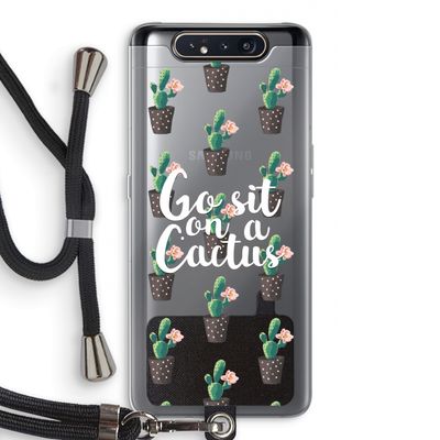 Cactus quote: Samsung Galaxy A80 Transparant Hoesje met koord