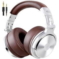 OneOdio Pro-40 Over Ear koptelefoon DJ Kabel Stereo Zilver, Bruin High-Resolution Audio Vouwbaar, Zwenkbare oorschelpen