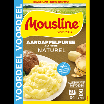 Mousline Aardappelpuree Naturel À La Minute Voordeelverpakking 356g bij Jumbo