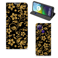 Motorola Moto G9 Power Smart Cover Gouden Bloemen