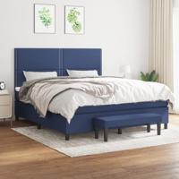 Boxspring met matras stof blauw 180x200 cm