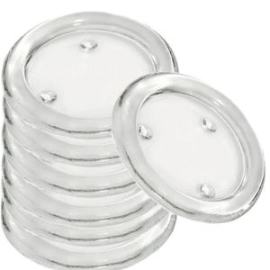 10x Ronde kaarsenhouders/kaars onderzetters van glas 11 cm