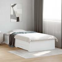 Bedframe met lades bewerkt hout wit 100x200 cm