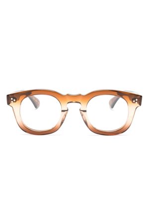 Lesca lunettes de vue rondes à logo imprimé - Marron