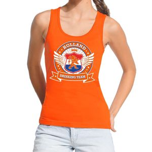 Oranje Holland drinking team tanktop / mouwloos shirt dames