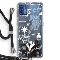 Good vibes: Motorola Moto G9 Plus Transparant Hoesje met koord