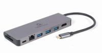 Gembird A-CM-COMBO5-05 USB Type-C 5-in-1 multi-port adapter (Hub + HDMI + PD + kaartlezer + LAN)
