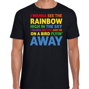 Gay Pride t-shirt met tekst - heren - zwart - Rainbow - LHBTI