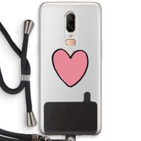 Hartje: OnePlus 6 Transparant Hoesje met koord