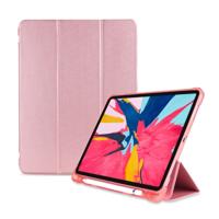 Drie-vouwen shock proof TPU beschermende case voor iPad Pro 11 inch (2018) met houder & pen sleuf (Rose goud)