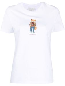 Maison Kitsuné t-shirt en coton à logo imprimé - Blanc