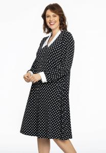 Yoek Blouse-jurk DOTS | Zwart | Maat 42/44