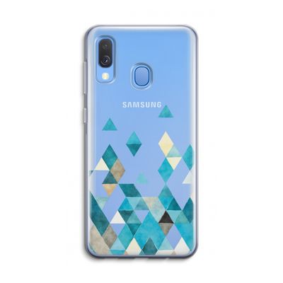 Gekleurde driehoekjes blauw: Samsung Galaxy A40 Transparant Hoesje