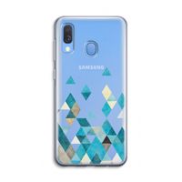 Gekleurde driehoekjes blauw: Samsung Galaxy A40 Transparant Hoesje