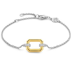 TI SENTO-Milano 23021ZY Armband zilver-zirconia goud-en zilverkleurig-wit 16-20 cm