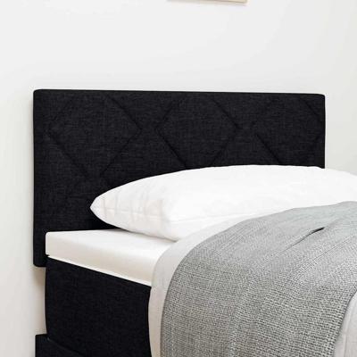 Stoffen Hoofdbord Geometrisch met hoofdeinde Zwart 80 cm Stof