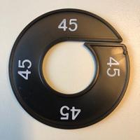 Maatring 9cm zwart/wit 45