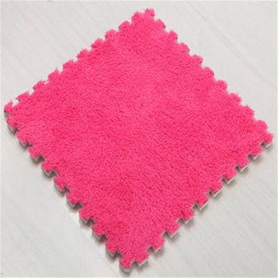 2 stuks woonkamer slaapkamer kinderen kinderen zachte tapijt magie patchwork puzzel Splice hoofden klimmen baby mat 30x30cm (Rose rood)