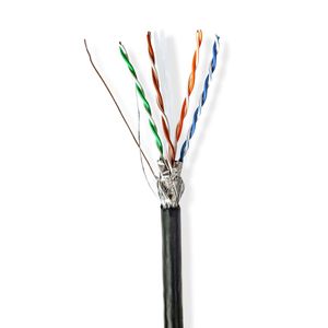 Netwerk Kabel Rol | CAT6 | Solid | S/FTP | CCA | 100.0 m | Buitenshuis | Rond | PE | Zwart | Gift Bo